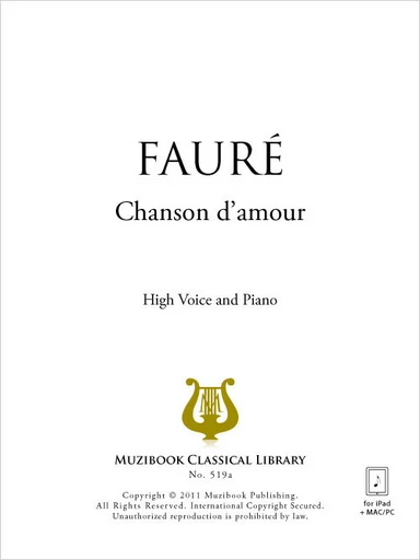 Chanson d'amour - Gabriel Fauré - Muzibook Publishing