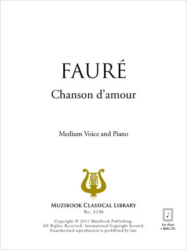 Chanson d'amour - Gabriel Fauré - Muzibook Publishing