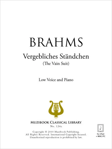 Vergebliches Ständchen - Johannes Brahms - Muzibook Publishing