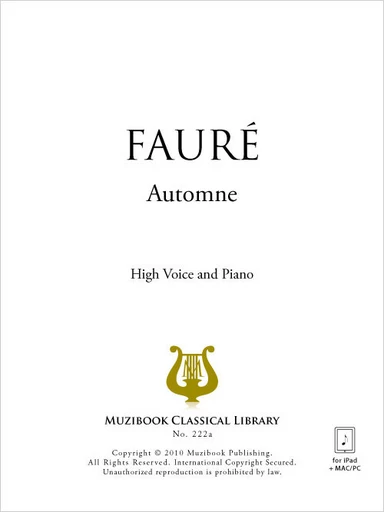 Automne - Gabriel Fauré - Muzibook Publishing