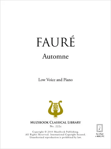 Automne - Gabriel Fauré - Muzibook Publishing