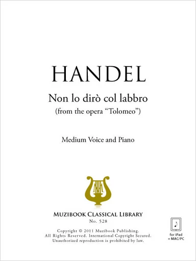 Non lo dirò col labbro - Georg Friedrich Haendel - Muzibook Publishing