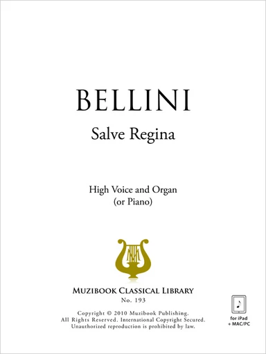 Salve Regina - Vincenzo Bellini - Muzibook Publishing