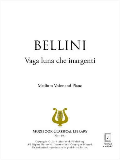 Vaga luna - Vincenzo Bellini - Muzibook Publishing