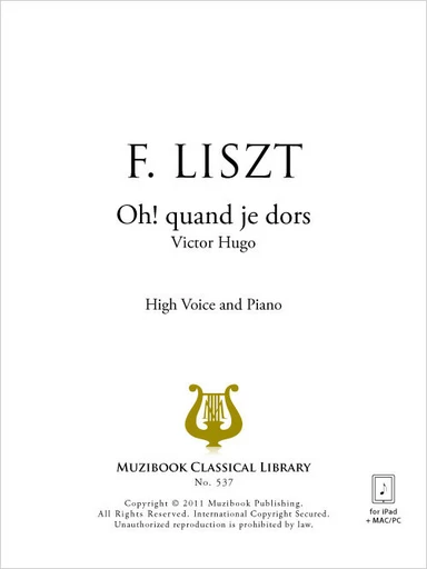 Oh! quand je dors - Franz Liszt - Muzibook Publishing