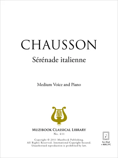 Sérénade italienne - Ernest Chausson - Muzibook Publishing