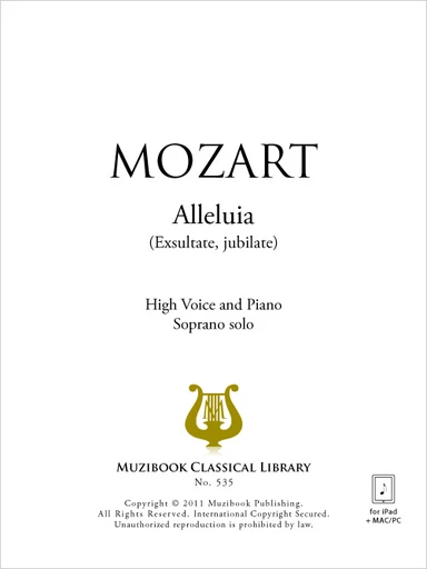 Alleluia (Exsultate, jubilate) - Wolfgang Amadeus Mozart - Muzibook Publishing