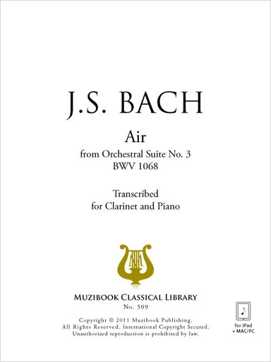 Air extrait de la Suite n° 3 BWV 1068 - Johann Sebastian Bach - Muzibook Publishing