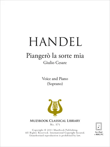 Piangerò la sorte mia - Georg Friedrich Haendel - Muzibook Publishing