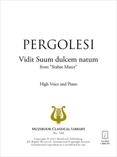 Vidit Suum dulcem natum (Stabat Mater) - Giovanni Battista Pergolesi - Muzibook Publishing