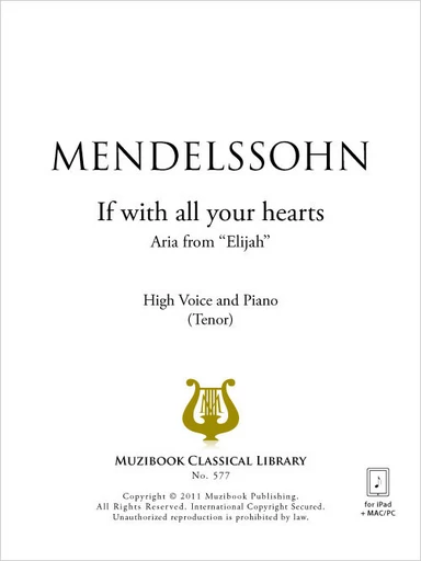 If with all your hearts - Felix Mendelssohn - Muzibook Publishing