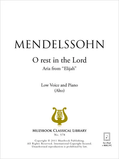 O rest in the Lord - Felix Mendelssohn - Muzibook Publishing