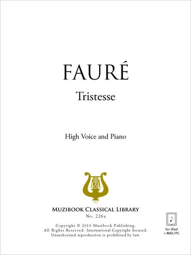 Tristesse - Gabriel Fauré - Muzibook Publishing