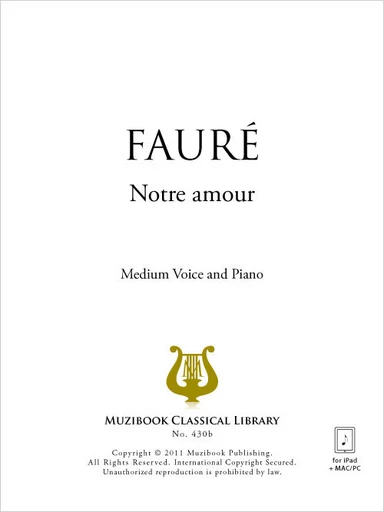 Notre amour - Gabriel Fauré - Muzibook Publishing