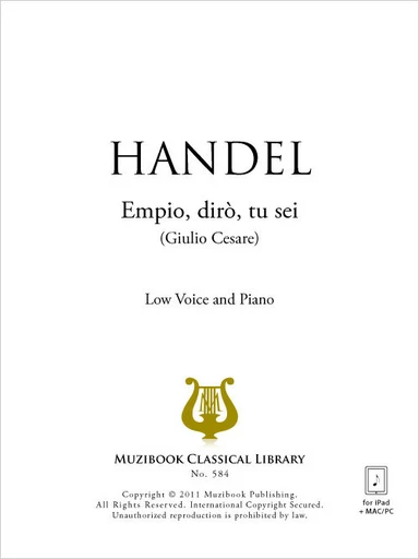 Empio, dirò, tu sei - Georg Friedrich Haendel - Muzibook Publishing