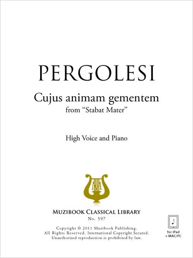 Cujus animam gementem (Stabat Mater) - Giovanni Battista Pergolesi - Muzibook Publishing