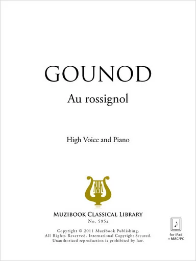 Au rossignol - Charles Gounod - Muzibook Publishing