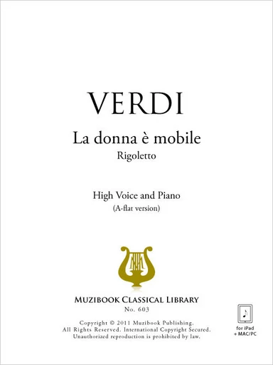 La donna è mobile (version la bémol) - Giuseppe Verdi - Muzibook Publishing