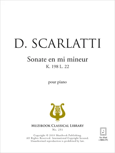 Sonate en mi mineur K 198 - Domenico Scarlatti - Muzibook Publishing