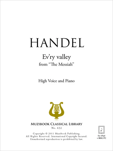 Ev'ry valley - Georg Friedrich Haendel - Muzibook Publishing