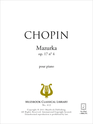 Mazurka en la mineur op. 17 n° 4 - Frédéric Chopin - Muzibook Publishing