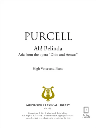 Ah! Belinda - Henry Purcell - Muzibook Publishing