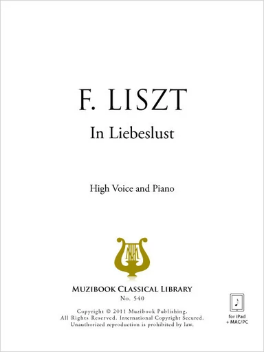 In Liebeslust - Franz Liszt - Muzibook Publishing