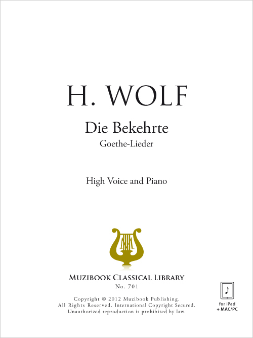 Die Bekehrte - Piano Et Chant, Voix Haute - Hugo Wolf (EAN13 ...