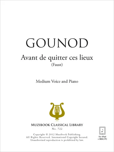 Avant de quitter ces lieux - Charles Gounod - Muzibook Publishing