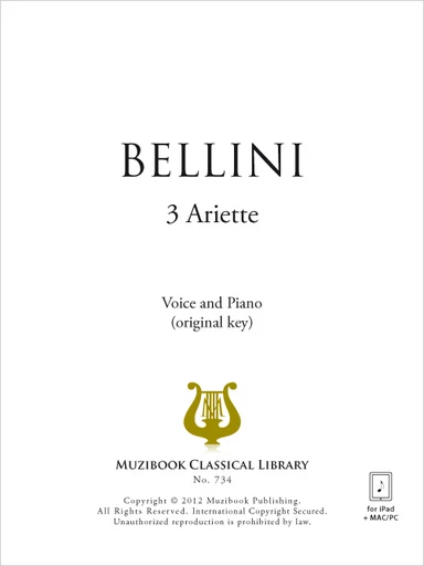 3 Ariette - Vincenzo Bellini - Muzibook Publishing