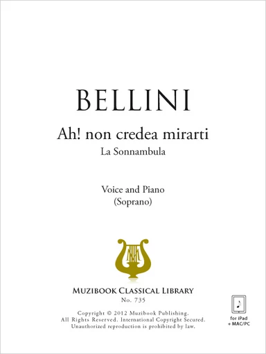 Ah! non credea mirarti - Vincenzo Bellini - Muzibook Publishing