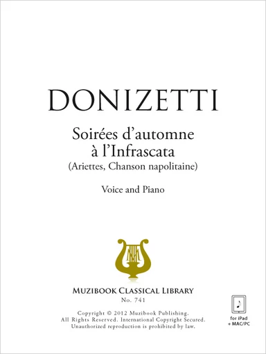 Soirées d’automne à l'Infrascata (Ariettes, Chanson napolitaine) - Gaetano Donizetti - Muzibook Publishing