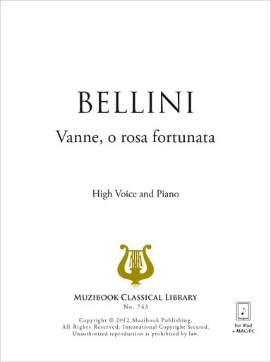 Vanne, o rosa fortunata - Vincenzo Bellini - Muzibook Publishing