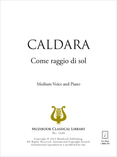 Come raggio di sol - Antonio Caldara - Muzibook Publishing