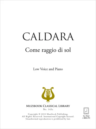 Come raggio di sol - Antonio Caldara - Muzibook Publishing