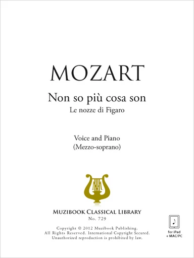 Non so più cosa son - Wolfgang Amadeus Mozart - Muzibook Publishing