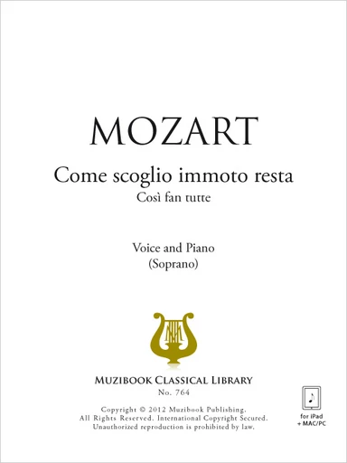 Come scoglio immoto resta - Wolfgang Amadeus Mozart - Muzibook Publishing