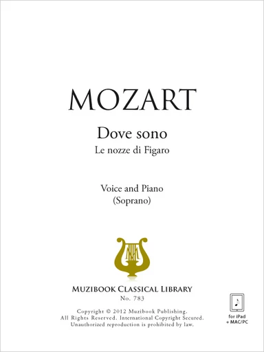 Dove sono - Wolfgang Amadeus Mozart - Muzibook Publishing