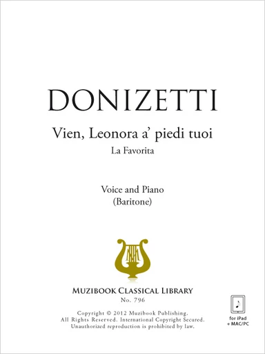 Vien, Leonora a' piedi tuoi - Gaetano Donizetti - Muzibook Publishing