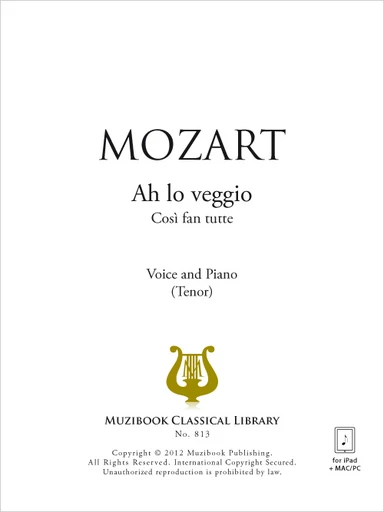 Ah lo veggio - Wolfgang Amadeus Mozart - Muzibook Publishing