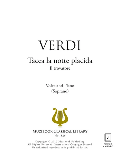 Tacea la notte placida - Giuseppe Verdi - Muzibook Publishing