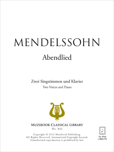 Abendlied - Felix Mendelssohn - Muzibook Publishing