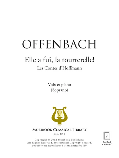 Elle a fui, la tourterelle! - Jacques Offenbach - Muzibook Publishing