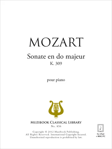 Sonate en do majeur K 309 - Wolfgang Amadeus Mozart - Muzibook Publishing