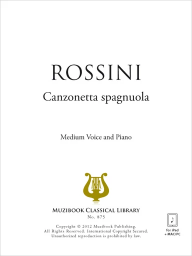 Canzonetta spagnuola - Gioachino Rossini - Muzibook Publishing