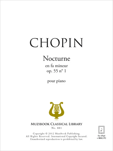 Nocturne en fa mineur op. 55 n° 1 - Frédéric Chopin - Muzibook Publishing