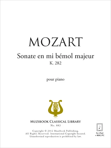 Sonate en mi bémol majeur K 282 - Wolfgang Amadeus Mozart - Muzibook Publishing