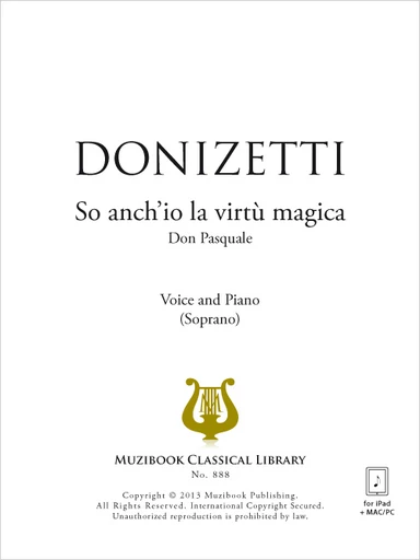 Quel guardo il cavaliere... So anch'io la virtù magica - Gaetano Donizetti - Muzibook Publishing