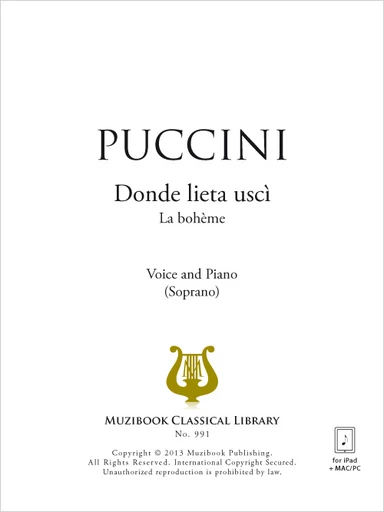 Donde lieta uscì - Giacomo Puccini - Muzibook Publishing