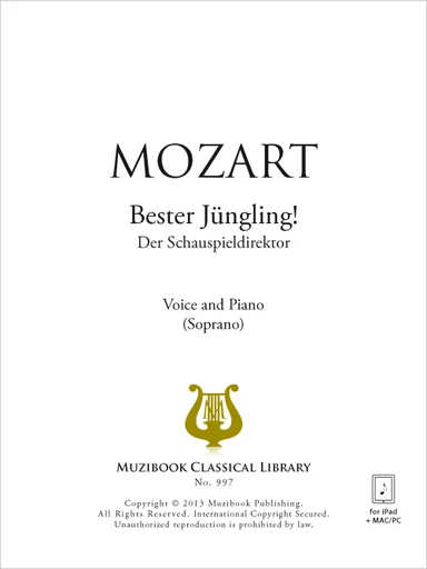 Bester Jüngling! - Wolfgang Amadeus Mozart - Muzibook Publishing